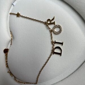 Dior Gold Necklace with Silver Letter Accents
